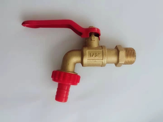 1/2 3/4 นิ้วสายสวน Bib ทองเหลืองท่อ Faucet ที่จับพลาสติก