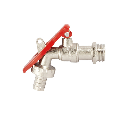 อุตสาหกรรมการเกษตร 90 องศาทองเหลือง Bibcock Valve ก๊อกท่อแบบล็อคได้กลางแจ้ง