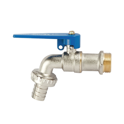 อุตสาหกรรมการเกษตร 90 องศาทองเหลือง Bibcock Valve ก๊อกท่อแบบล็อคได้กลางแจ้ง