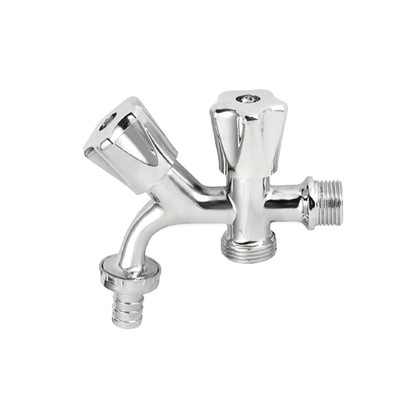 Bibcock Valve ทองเหลืองชุบนิเกิลนอก ก๊อก Bibcock 2 ทาง ไม่เป็นสนิม