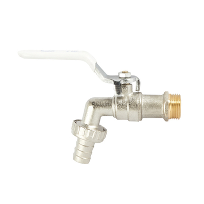 วาล์ว Bibcock ทองเหลืองชุบโครเมี่ยม Bib Tap แบบล็อคได้พร้อมมือจับ Abs
