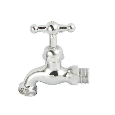 1/2'' คู่มือชุบนิกเกิลล็อคน้ำ Faucet ท่อ Bib Cock เกลียว