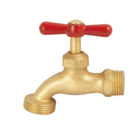 1/2 &quot;X 3/4&quot; เกลียวยาวทองเหลือง Bibcock Valve ก๊อกน้ำสำหรับอ่างล้างหน้า
