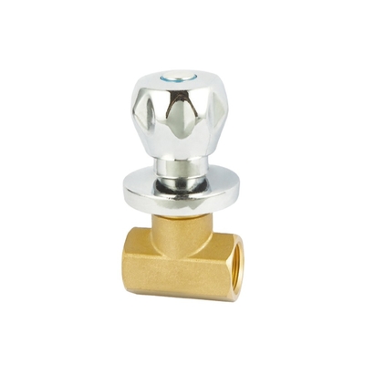 1/2&quot; X 3/8&quot; 1/4 เปิดวาล์วหยุดมุมทองเหลือง DN20-NPT เกลียว